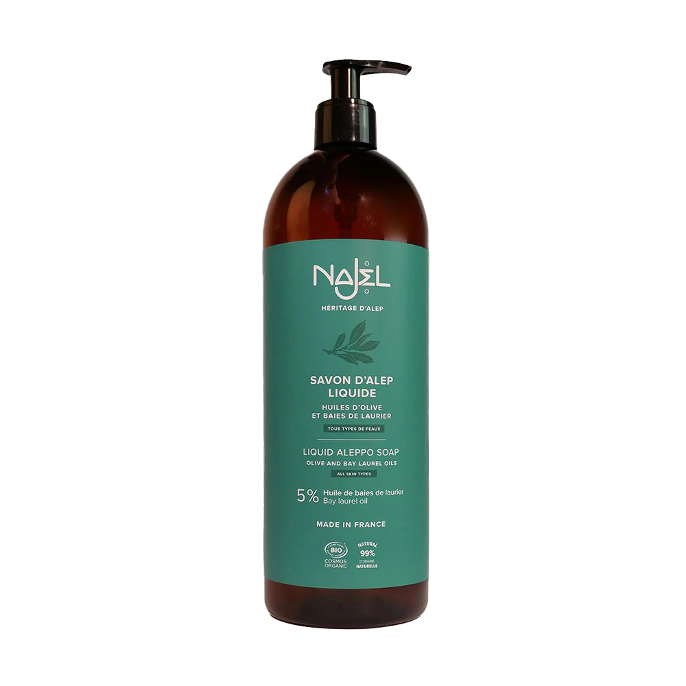 Органічне рідке алеппське мило Najel Aleppo Liquid Soap 5% Bay Laurel Oil, 1 л